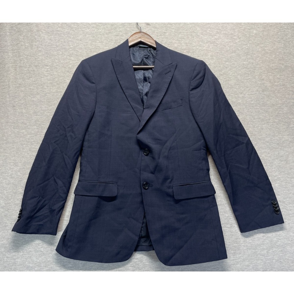 Tommy Hilfiger Blazer Jacket Mens 38R Navy Blue Wool Single Breasted Notch Lapel
